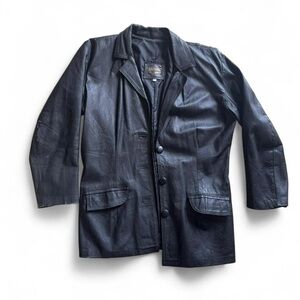 Unisex Black Leather Jacket